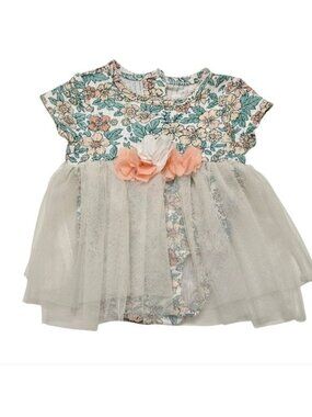 Catherine Malandrino Baby Girl Dress 0-3M Floral Tulle Skirt Boho Cottagecore